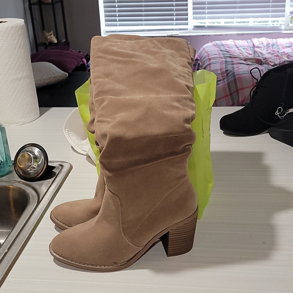 Knee high heel boots